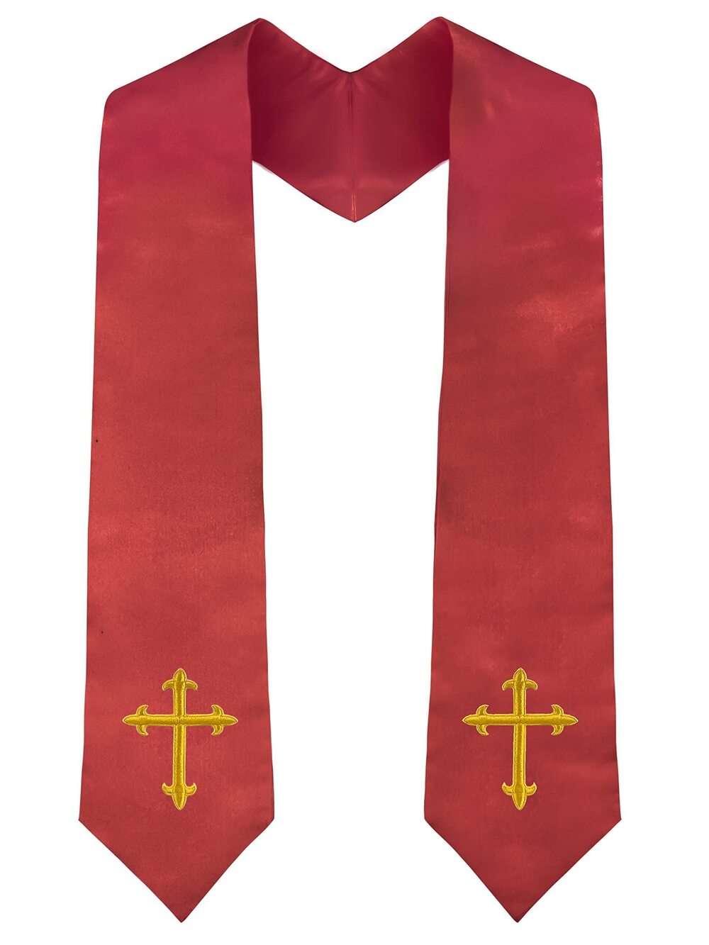 9930 Choir Stole with Cross Embroidery for Church Pastor Costume Clergy